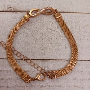 Goldtone & Rhinestone Infinity Bracelet